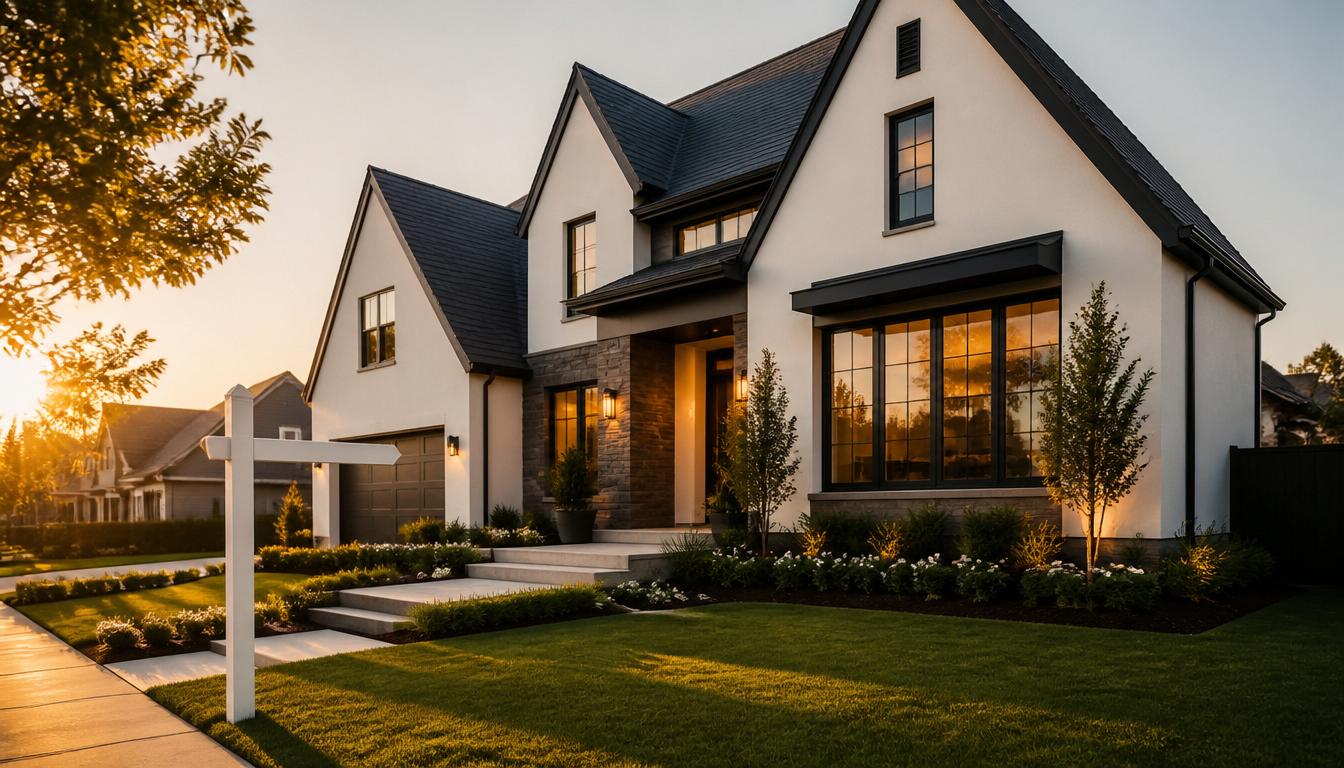 Modern investment property at golden hour